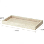 DecorBites™ Beige Travertine Marble Bathroom Accessories Set - Soap Dispenser, Soap Dish, Reed Diffuser