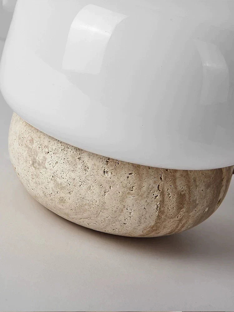 DecorBites™ Cream Mushroom Table Lamp: Beauty Atmosphere Warm Soft Retro Stone Fixture.