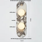 LED Wall Light French Luxury Glass Globe Stone Wall Lamp Fixture