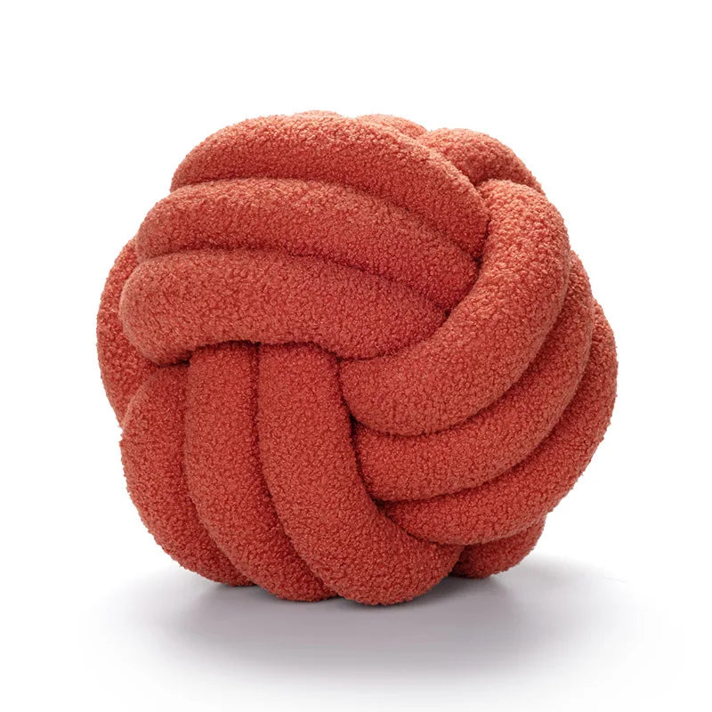 Boucle Knotted Round Decorative Throw Pillows