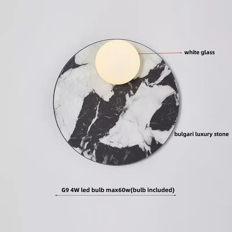 DecorBites™ Glass Globe LED Wall Lamp Nordic Modern Stone Bathroom Mirror Light