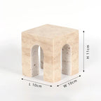 DecorBites™ Hand-Carved Travertine Coffee Table Cabinet for Home Decor