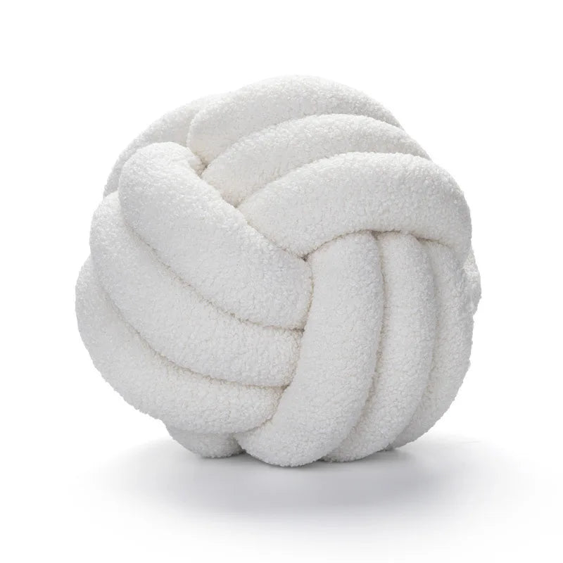 Boucle Knotted Round Decorative Throw Pillows
