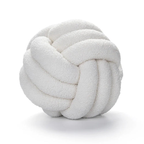 Boucle Knotted Round Decorative Throw Pillows
