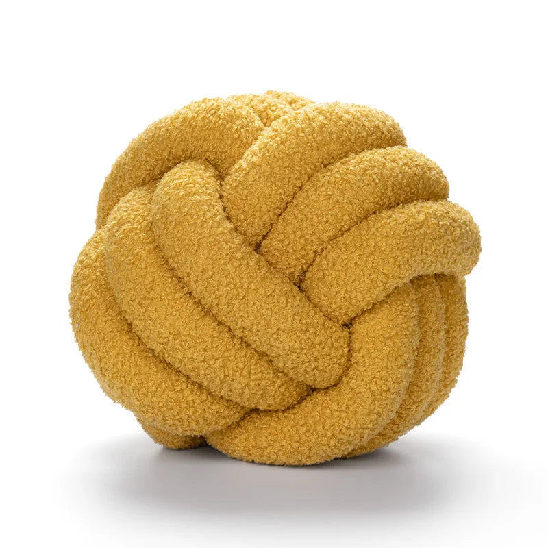 Boucle Knotted Round Decorative Throw Pillows