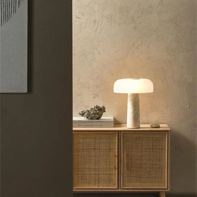 Cream Marble Table Lamp