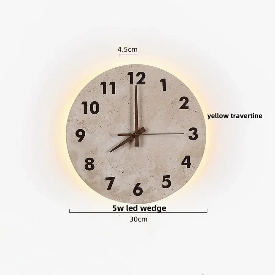 DecorBites™ LED Wall Lights Yellow Travertine Stone Modern Bedside Lamp