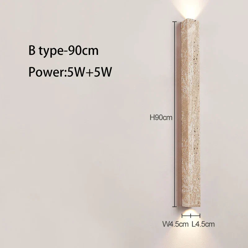 Long Wall Lamp with LED Stone Design