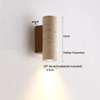 DecorBites™ LED Wall Lights Yellow Travertine Stone Modern Bedside Lamp