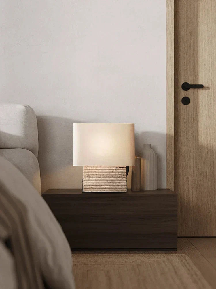 DecorBites™ Large Brown Stone Fabric Table Lamp for Home Decoration in Living Room or Bedroom