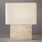 DecorBites™ Large Brown Stone Fabric Table Lamp for Home Decoration in Living Room or Bedroom