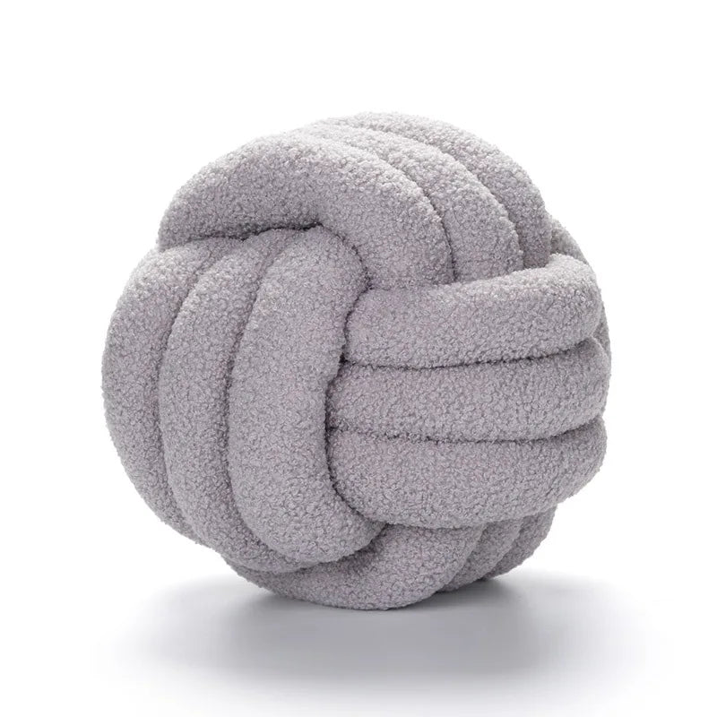 Boucle Knotted Round Decorative Throw Pillows