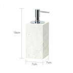 DecorBites™ Beige Travertine Marble Bathroom Set - Soap Dispenser Toothbrush Holder Tissue Box