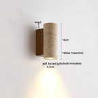 DecorBites™ LED Wall Lights Yellow Travertine Stone Modern Bedside Lamp
