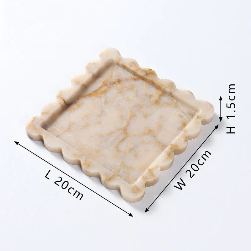 DecorBites™ Calacatta Viola Marble Tray: Luxury Vanity & Kitchen Decor Tray