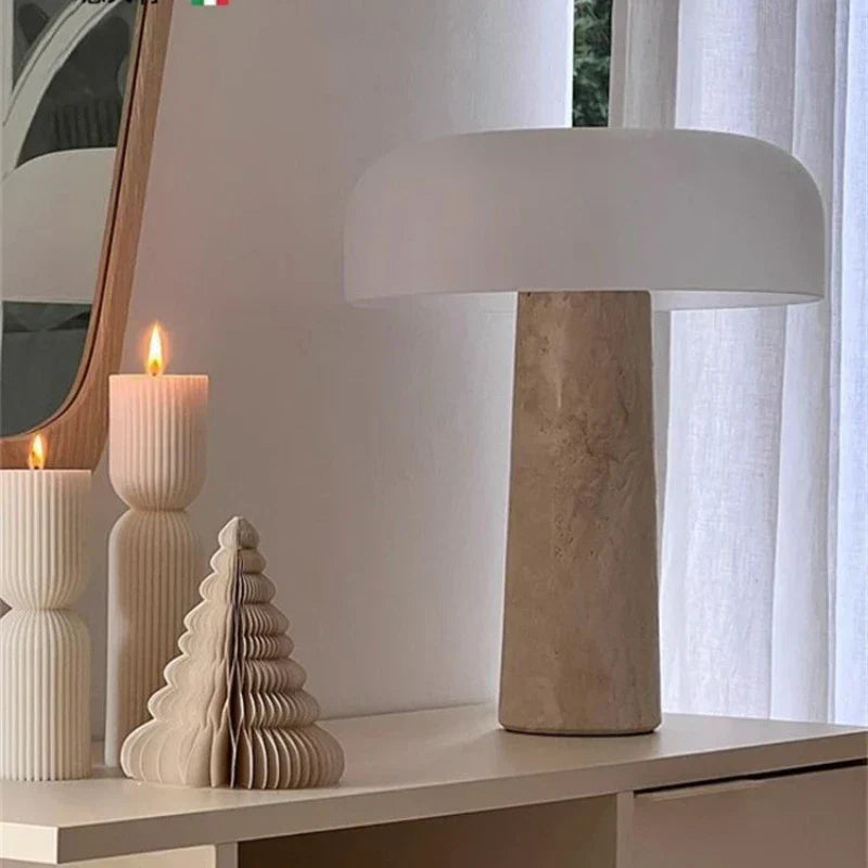 Cream Marble Table Lamp