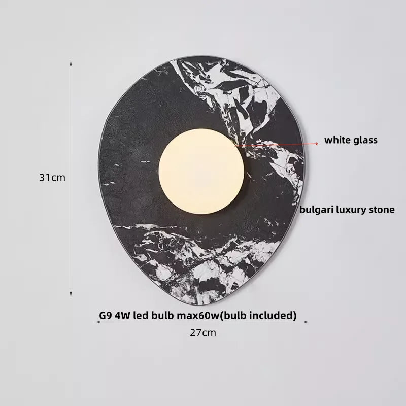 DecorBites™ LED Wall Lamp Modern Wabi Sabi Stone Mirror Light for Home Decor