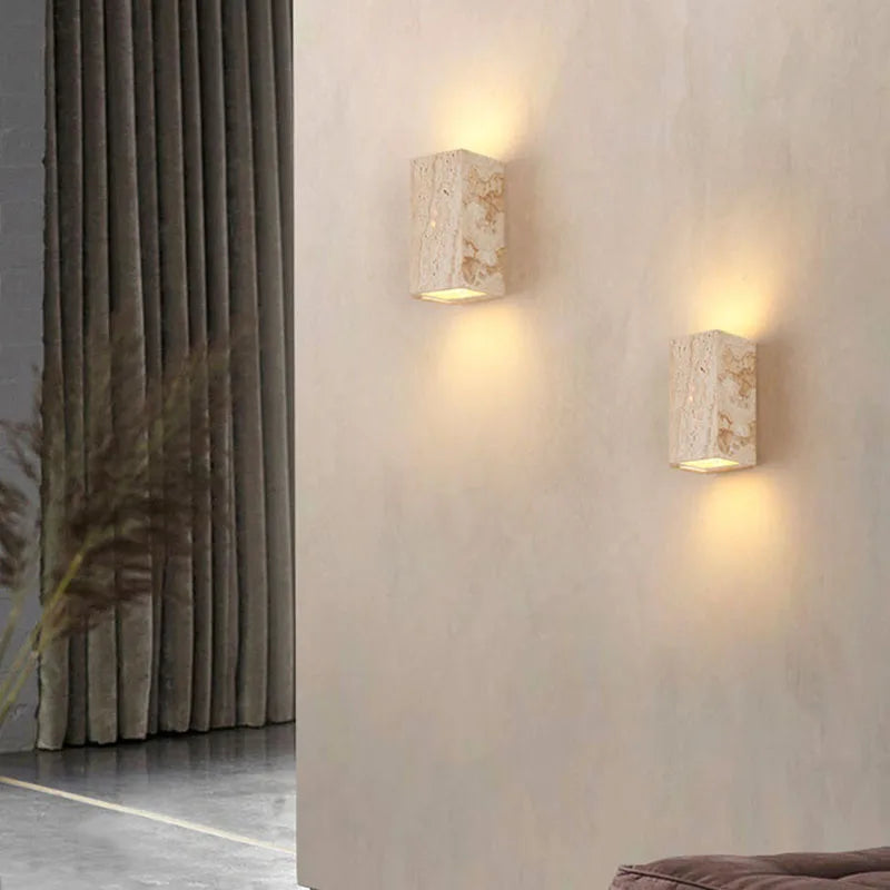 DecorBites™ Cuboid Stone LED Wall Lamp 3000K Parlor Bedroom Stairs Creative Lighting