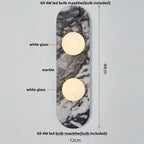 LED Wall Light French Luxury Glass Globe Stone Wall Lamp Fixture