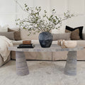 Silver Travertine Coffee Table