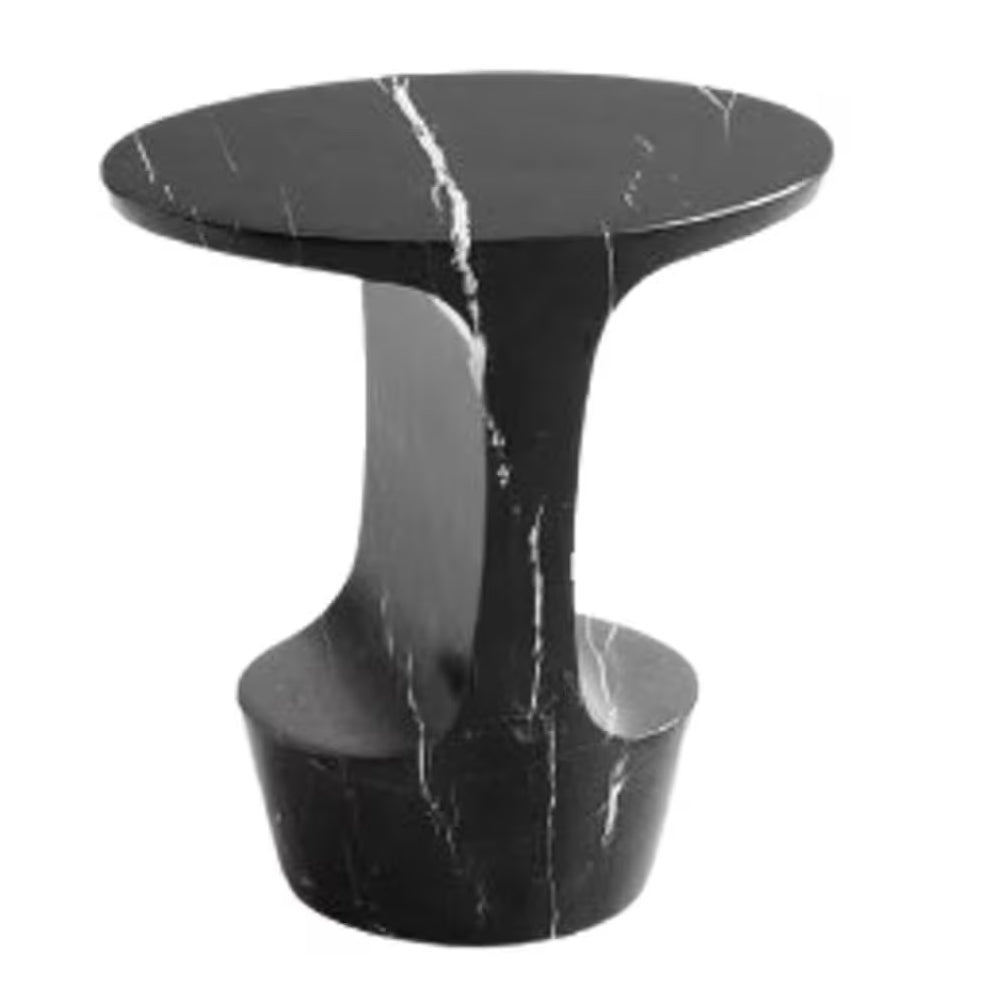 Toros Black Solid Marble End/Side Table
