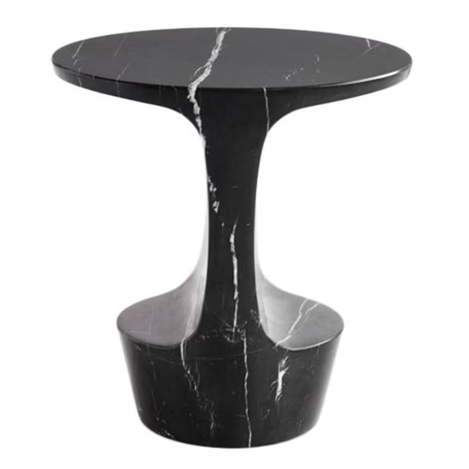 Toros Black Solid Marble End/Side Table