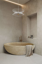 Troia Light Travertine Bathtub