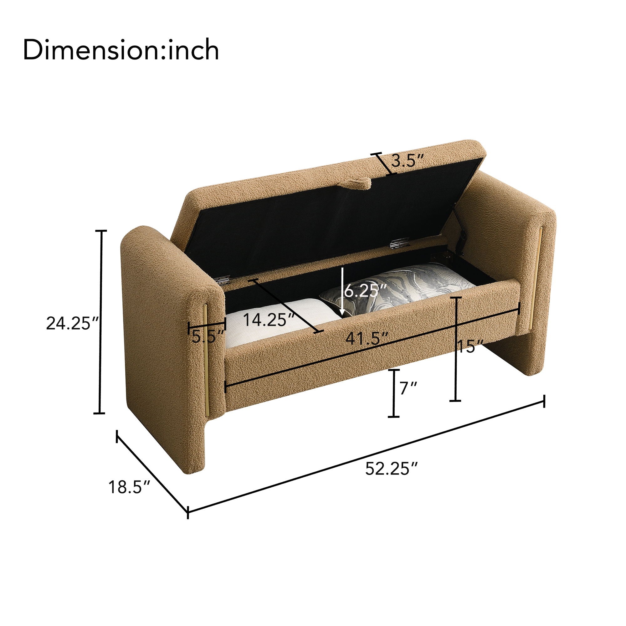 Teddy Upholstered Large Bed End Bench With Storage