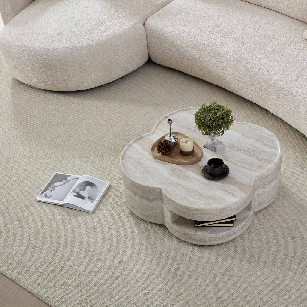 Clover Marble Round Coffee Table
