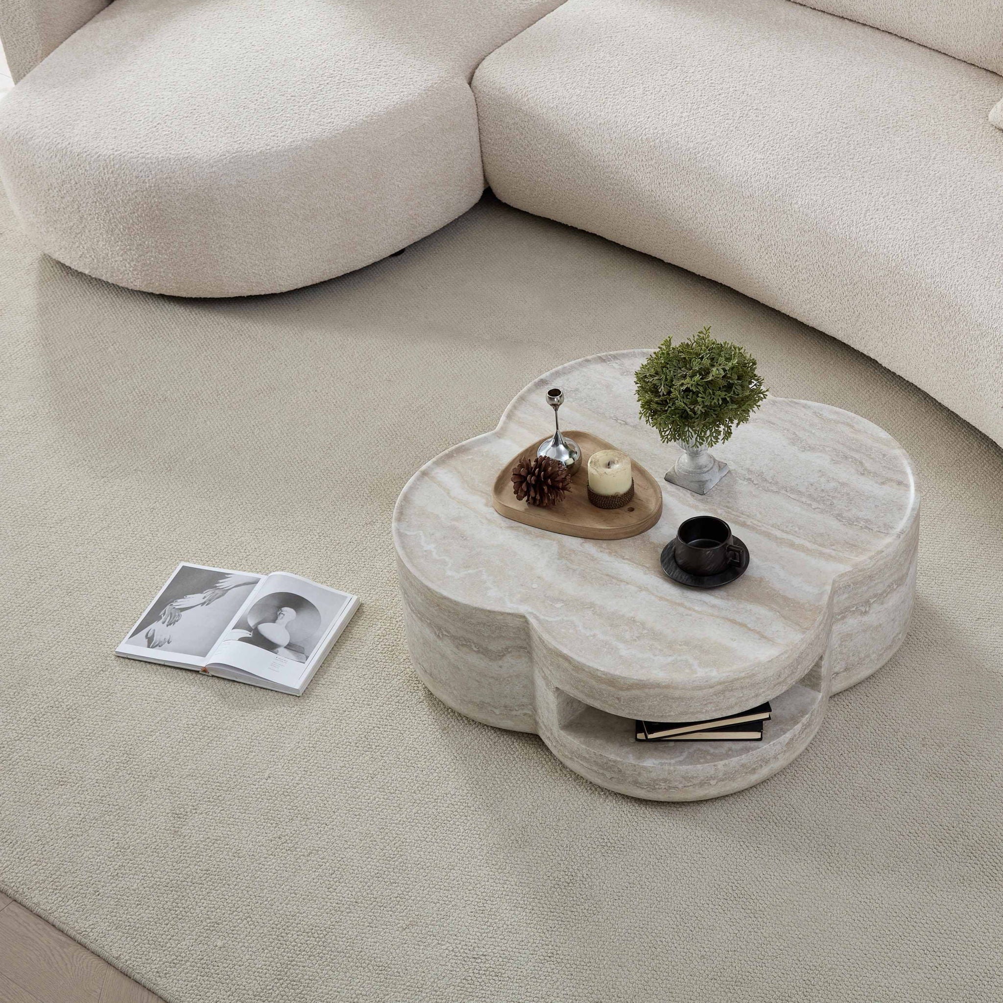Clover Marble Round Coffee Table