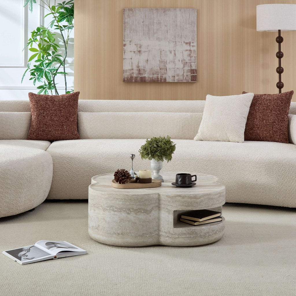 Clover Marble Round Coffee Table