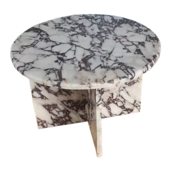 Calacatta Viola Marble Round Polished Coffee Table