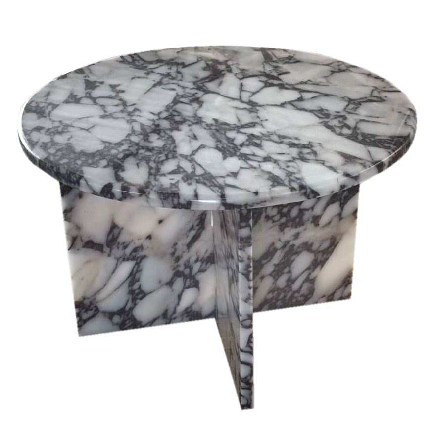 Calacatta Viola Marble Round Polished Coffee Table