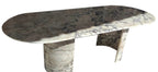Calacatta Viola Marble Oval Dining Table with C Shape