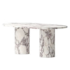 Calacatta Viola Marble Oval Fluted Dining Table