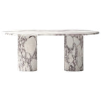 Calacatta Viola Marble Oval Fluted Dining Table
