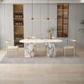 Calacatta Viola Marble Oval Fluted Dining Table