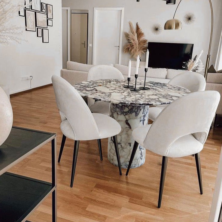 Calacatta Viola Marble Round Dining Table