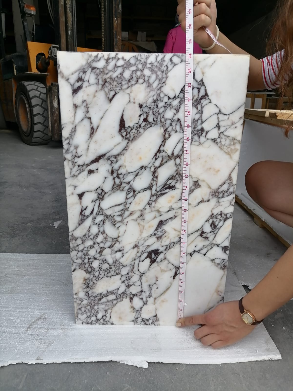Calacatta Viola Marble Cube Design Plinth End/Side Table