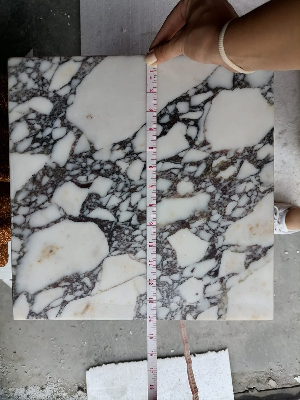 Calacatta Viola Marble Cube Design Plinth End/Side Table