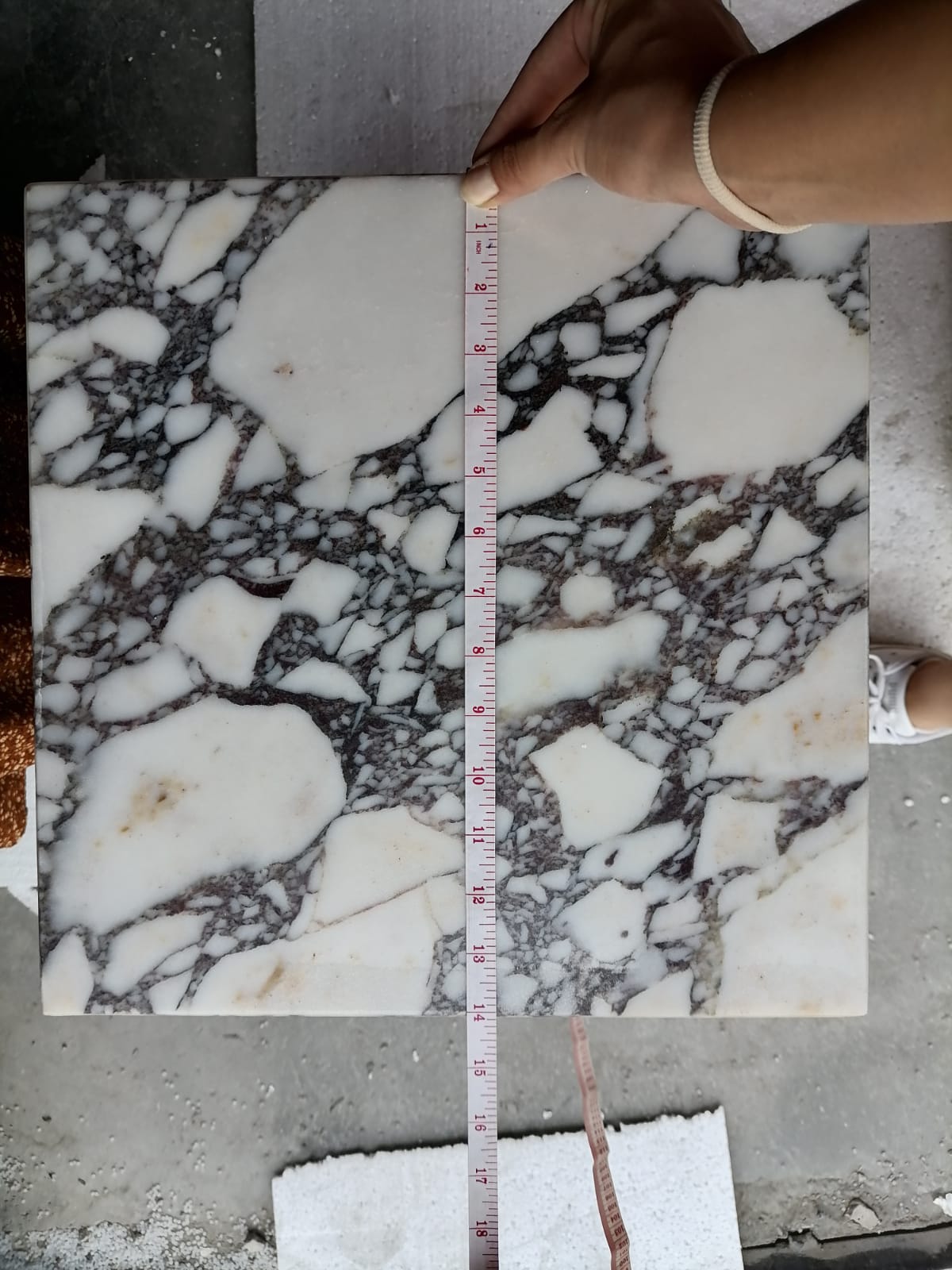 Calacatta Viola Marble Cube Design Plinth End/Side Table