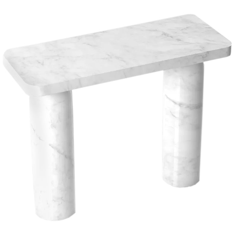 Carrara White Marble Console