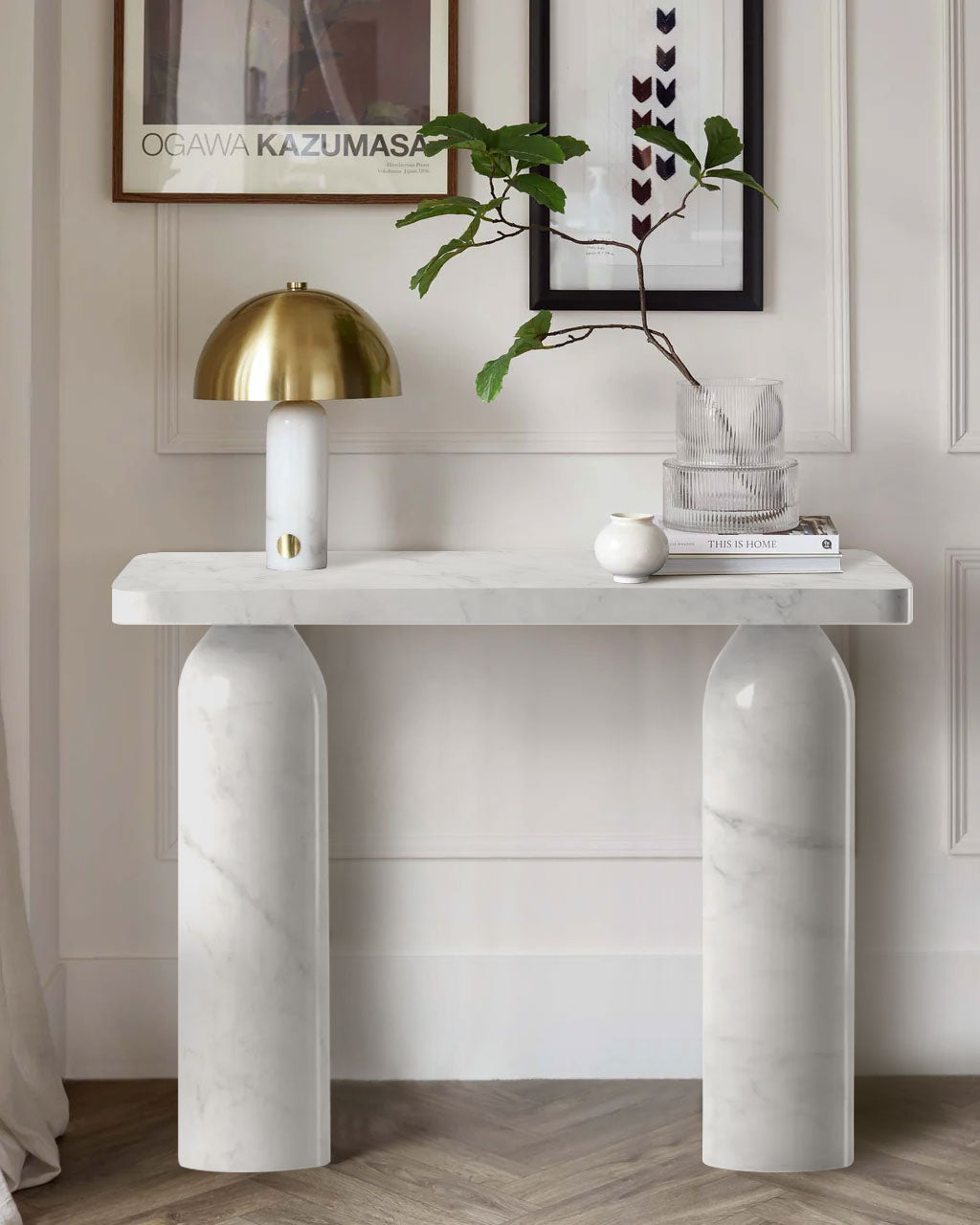 Carrara White Marble Console