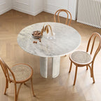 Carrara White Marble Round Dining Table