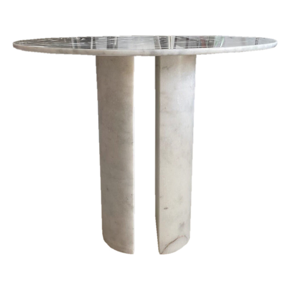 Carrara White Marble Round Dining Table