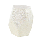 Cream Mother of Pearl Shell Handmade Side End Accent Table