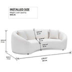 Curved 3 Seater Sofa White