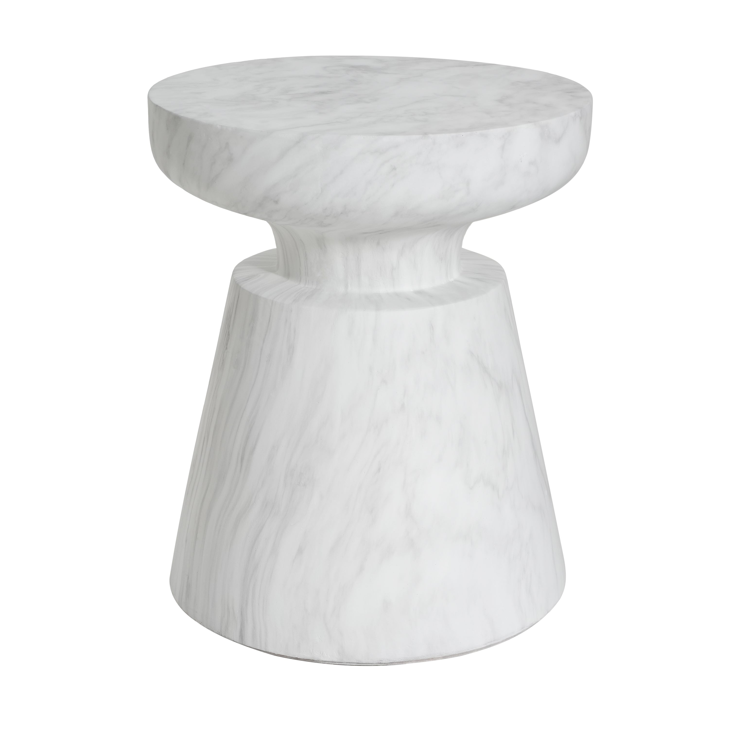 Outdoor Ponti Travertine Side Table,White