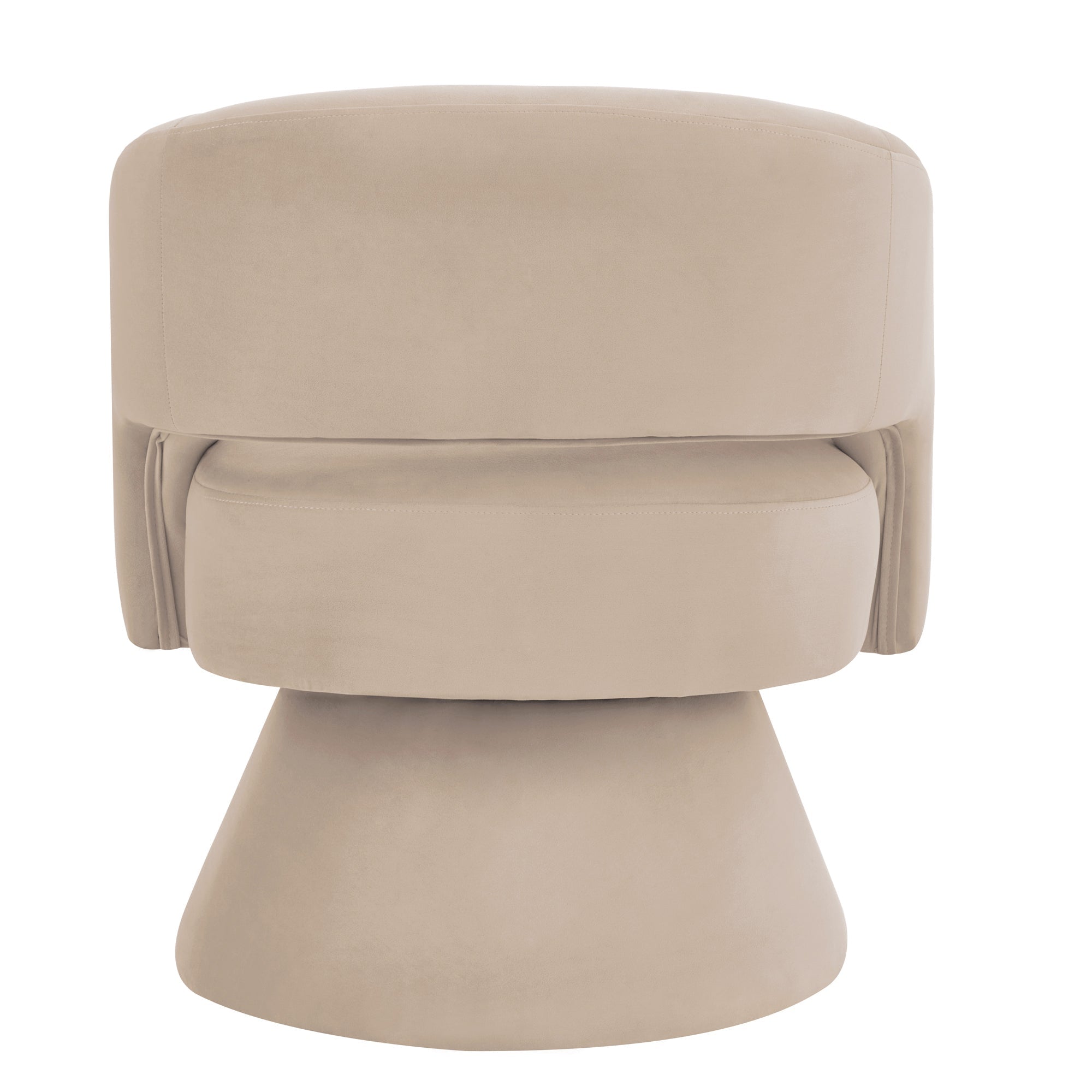 Modern Swivel Barrel Chair, Upholstered Velvet Round Accent Chairs,360 Degree Comfy Swivel Chair with Open Backrest, Single Chair Armchair for Living Room Bedroom, Homerest,Taupe ( Beige)