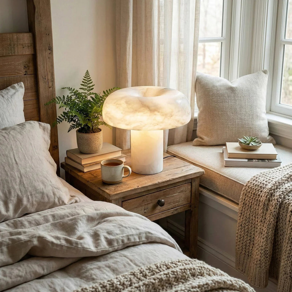 Alabaster Mushroom Table Lamp